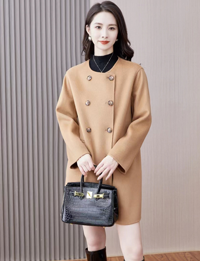 2023秋冬新款羊绒大衣 - 棕色5