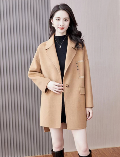 2023秋冬新款羊绒大衣 - 棕色2